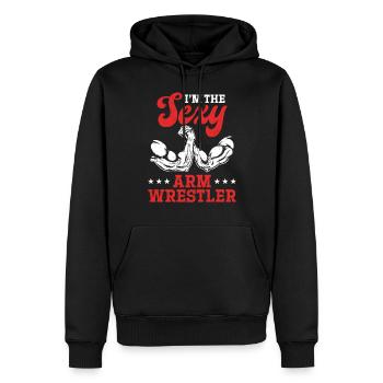 Arm Wrestling - I'm The Sexy Arm Wrestler - Männer Premium Bio Hoodie - Schwarz - Vorne - Nico (187cm)