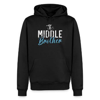 Middle Brother Gifts - Männer Premium Bio Hoodie - Schwarz - Vorne - Nico (187cm)