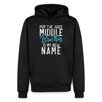 Cadeaux du frère du milieu - Sweat à capuche Premium bio Homme - noir - Devant - Nico (187cm)