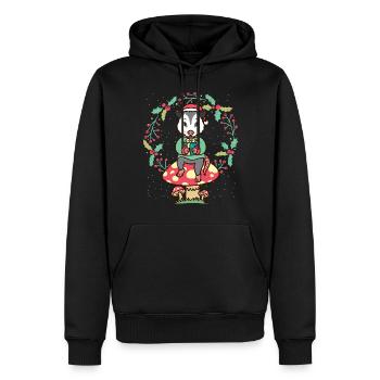 Opossum Auf Pilz Opossum Nagetier Weihnachten - Männer Premium Bio Hoodie - Schwarz - Vorne - Nico (187cm)