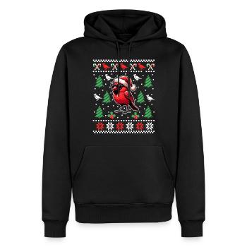 Noël d’oiseau cardinal rouge - Sweat à capuche Premium bio Homme - noir - Devant - Nico (187cm)
