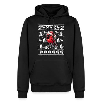 Noël d’oiseau cardinal rouge - Sweat à capuche Premium bio Homme - noir - Devant - Nico (187cm)
