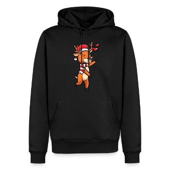 Reindeer Emoticon Christmas Christmas - Men’s Premium Organic Hoodie - black - Front - Nico (187cm)