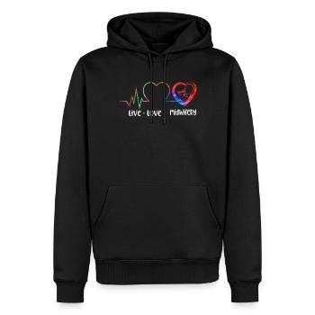Nurse Midwife Birth Worker Live - Männer Premium Bio Hoodie - Schwarz - Vorne - Nico (187cm)
