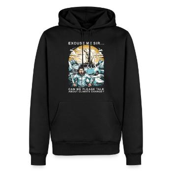 Climate Change Polar Bear - Männer Premium Bio Hoodie - Schwarz - Vorne - Nico (187cm)