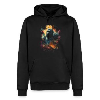 Gorilla Kunstwerk Natur Tier - Männer Premium Bio Hoodie - Schwarz - Vorne - Nico (187cm)