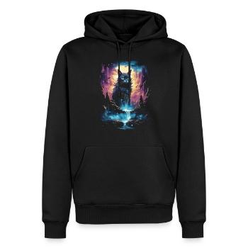 Artwork Cat Kitten Fantasy Fairy Tale - Men’s Premium Organic Hoodie - black - Front - Nico (187cm)