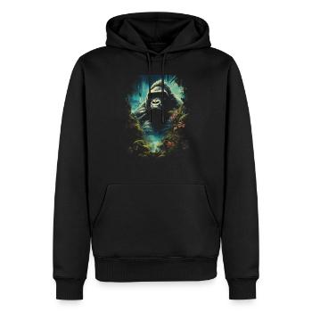 Gorilla Kunstwerk Natur Tier - Männer Premium Bio Hoodie - Schwarz - Vorne - Nico (187cm)