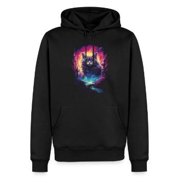 Artwork Cat Kitten Fantasy Fairy Tale - Men’s Premium Organic Hoodie - black - Front - Nico (187cm)