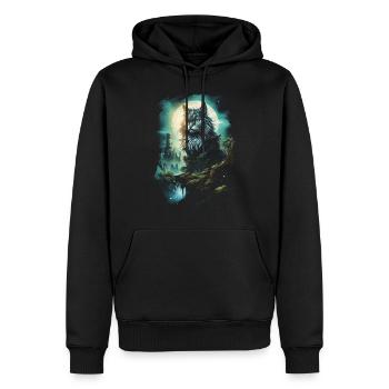 Artwork Cat Kitten Fantasy Fairy Tale - Men’s Premium Organic Hoodie - black - Front - Nico (187cm)