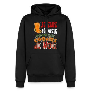 Noël Je Suis Là Juste Pour Les Cookies De Noel - Sweat à capuche Premium bio Homme - noir - Devant - Nico (187cm)