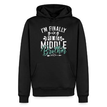 Cadeaux du frère du milieu - Sweat à capuche Premium bio Homme - noir - Devant - Nico (187cm)