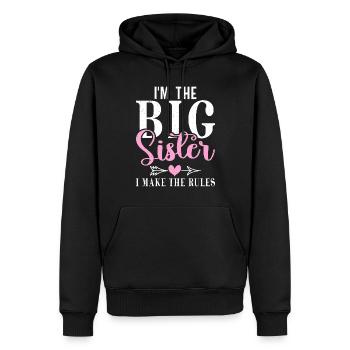 Big Sister Gift - Männer Premium Bio Hoodie - Schwarz - Vorne - Nico (187cm)
