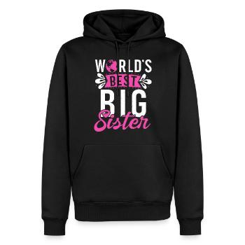 Big Sister Gift - Männer Premium Bio Hoodie - Schwarz - Vorne - Nico (187cm)