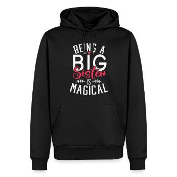 Big Sister Gift - Männer Premium Bio Hoodie - Schwarz - Vorne - Nico (187cm)