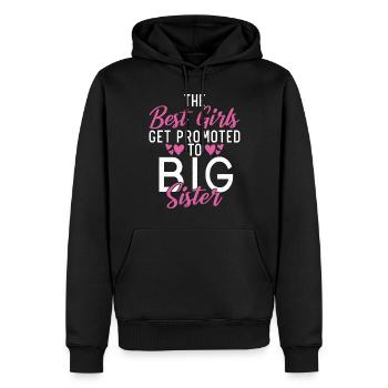 Big Sister Gift - Männer Premium Bio Hoodie - Schwarz - Vorne - Nico (187cm)