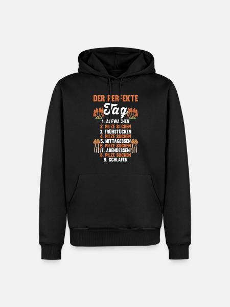 Pilz Pilze Pilzjäger Pilzsammler - Männer Premium Bio Hoodie - Schwarz