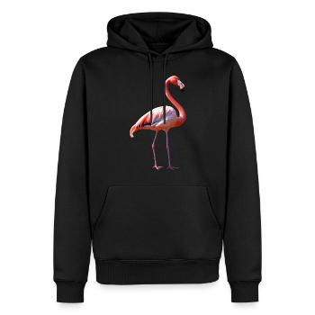 Flamant rose en rose soleil d’été vacances flamants roses - Sweat à capuche Premium bio Homme - noir - Devant - Nico (187cm)