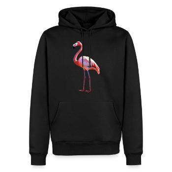 Flamant rose en rose soleil d’été vacances flamants roses - Sweat à capuche Premium bio Homme - noir - Devant - Nico (187cm)