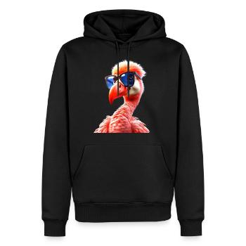 Flamant rose Lunettes de soleil Pink Love Pink Flamingos - Sweat à capuche Premium bio Homme - noir - Devant - Nico (187cm)