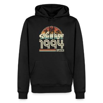 30e anniversaire Millésime 1994 Classique 1994 - Sweat à capuche Premium bio Homme - noir - Devant - Nico (187cm)