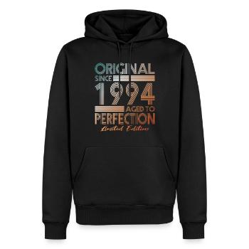 30e anniversaire Vintage 1994 Original depuis 1994 - Sweat à capuche Premium bio Homme - noir - Devant - Nico (187cm)