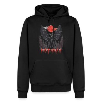 Mothman - Männer Premium Bio Hoodie - Schwarz - Vorne - Nico (187cm)