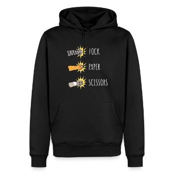 Rock Paper Scissors - Männer Premium Bio Hoodie - Schwarz - Vorne - Nico (187cm)