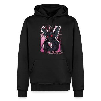 Milkshake à la fraise Mothman Kawaii - Sweat à capuche Premium bio Homme - noir - Devant - Nico (187cm)