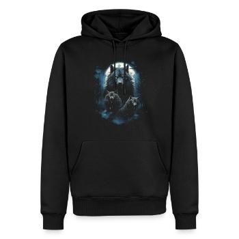 Dark Art Wolf Forest Mythical - Men’s Premium Organic Hoodie - black - Front - Nico (187cm)