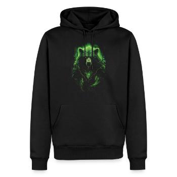 Fantasy Bär Braunbär Monster Verwunschen Mythisch - Männer Premium Bio Hoodie - Schwarz - Vorne - Nico (187cm)