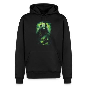 Fantasy Bär Braunbär Monster Verwunschen Mythisch - Männer Premium Bio Hoodie - Schwarz - Vorne - Nico (187cm)
