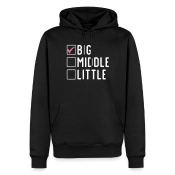 Big Sister Gift - Männer Premium Bio Hoodie - Schwarz - Vorne - Nico (187cm)