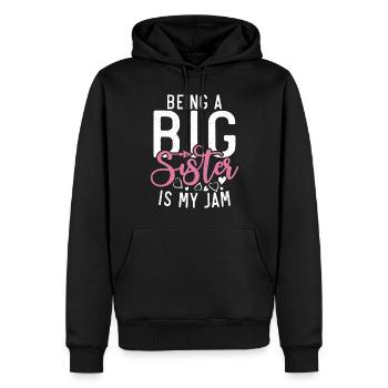 Big Sister Gift - Männer Premium Bio Hoodie - Schwarz - Vorne - Nico (187cm)