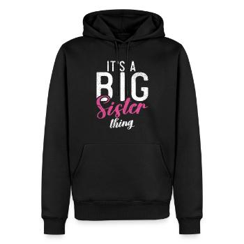 Big Sister Gift - Männer Premium Bio Hoodie - Schwarz - Vorne - Nico (187cm)