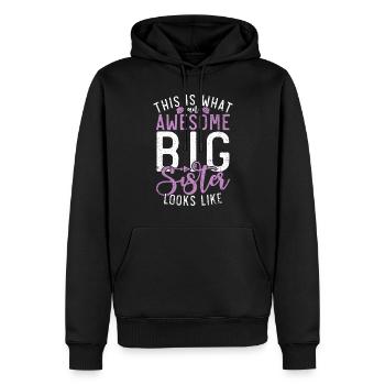 Big Sister Gift - Männer Premium Bio Hoodie - Schwarz - Vorne - Nico (187cm)