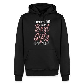 LD Infirmière du travail et de l’accouchement - Sweat à capuche Premium bio Homme - noir - Devant - Nico (187cm)