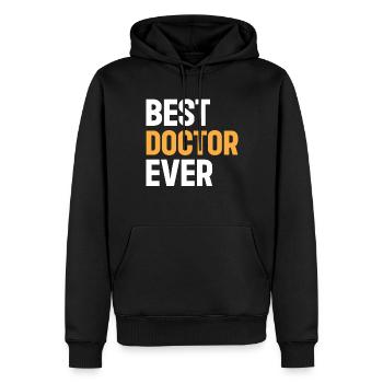 Meilleur médecin de tous les temps - Médecin urgentiste - Sweat à capuche Premium bio Homme - noir - Devant - Nico (187cm)