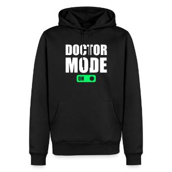 Mode Médecin Activé - Médecin Hospitalier Humour Médical - Sweat à capuche Premium bio Homme - noir - Devant - Nico (187cm)