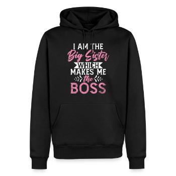 Big Sister Gift - Männer Premium Bio Hoodie - Schwarz - Vorne - Nico (187cm)
