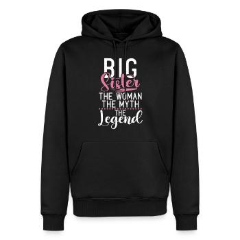 Big Sister Gift - Männer Premium Bio Hoodie - Schwarz - Vorne - Nico (187cm)