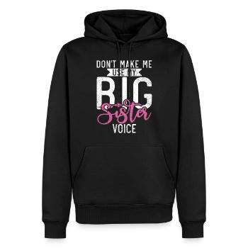 Big Sister Gift - Männer Premium Bio Hoodie - Schwarz - Vorne - Nico (187cm)