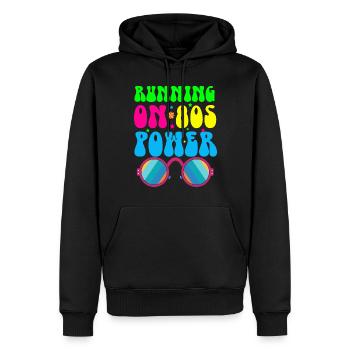 Fille garçon enfants 70 s 80 s 90 s Disco Costume tenue - Sweat à capuche Premium bio Homme - noir - Devant - Nico (187cm)