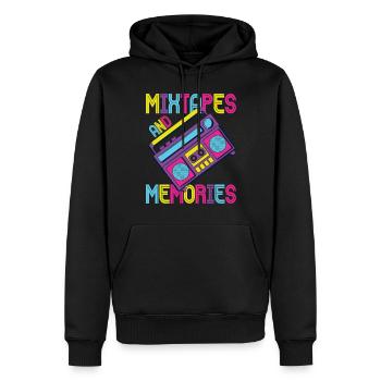 Fille garçon enfants 70 s 80 s 90 s Disco Costume tenue - Sweat à capuche Premium bio Homme - noir - Devant - Nico (187cm)