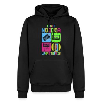 Fille garçon enfants 70 s 80 s 90 s Disco Costume tenue - Sweat à capuche Premium bio Homme - noir - Devant - Nico (187cm)