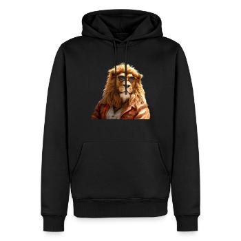 Lion avec des lunettes de soleil Papa Lions Love Wild Lion - Sweat à capuche Premium bio Homme - noir - Devant - Nico (187cm)