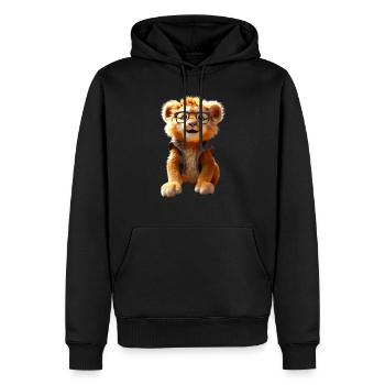 Lion avec des lunettes de soleil Les Lions sauvages aiment le Lion mignon - Sweat à capuche Premium bio Homme - noir - Devant - Nico (187cm)