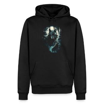 Fantasy Wolf Magic Pack Mysterious - Men’s Premium Organic Hoodie - black - Front - Nico (187cm)