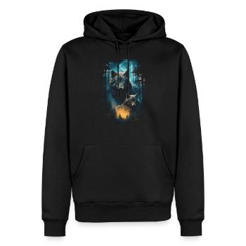 Fantasy Wolf Magic Pack Mysterious - Men’s Premium Organic Hoodie - black - Front - Nico (187cm)