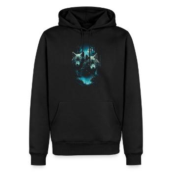 Fantasy Wolf Magic Pack Mysterious - Men’s Premium Organic Hoodie - black - Front - Nico (187cm)